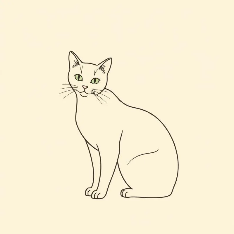 Minimal Line Art pet portrait style